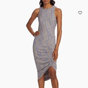 Veronica Beard Haylee Rib-Knit Ruched Midi-Dress